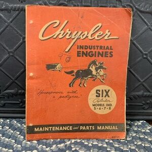 1948 Chrysler Industrial Engines Shop Manual and parts book